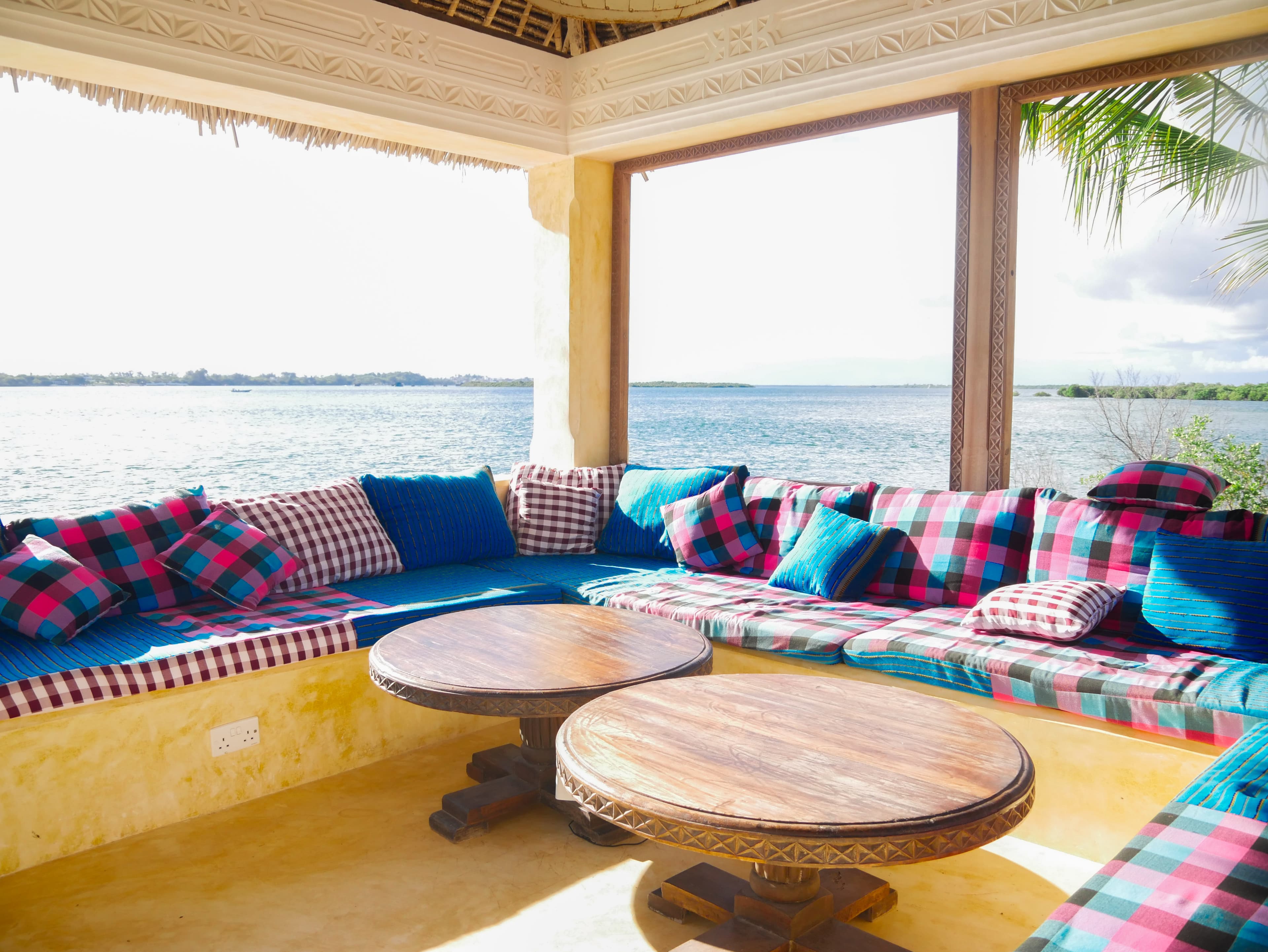 Gazebo with ocean backdrop
