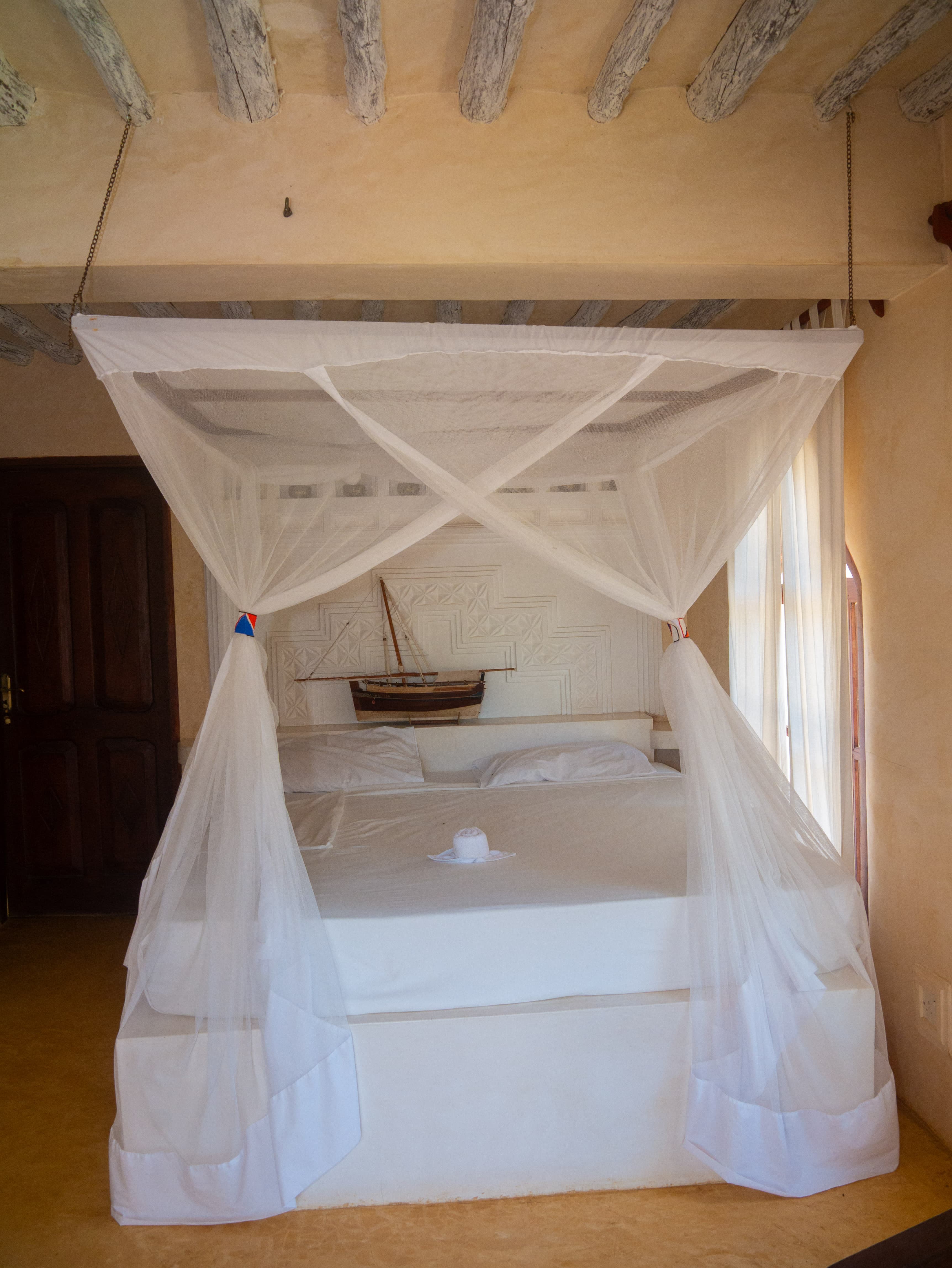 Master bedroom at The Red Moon House