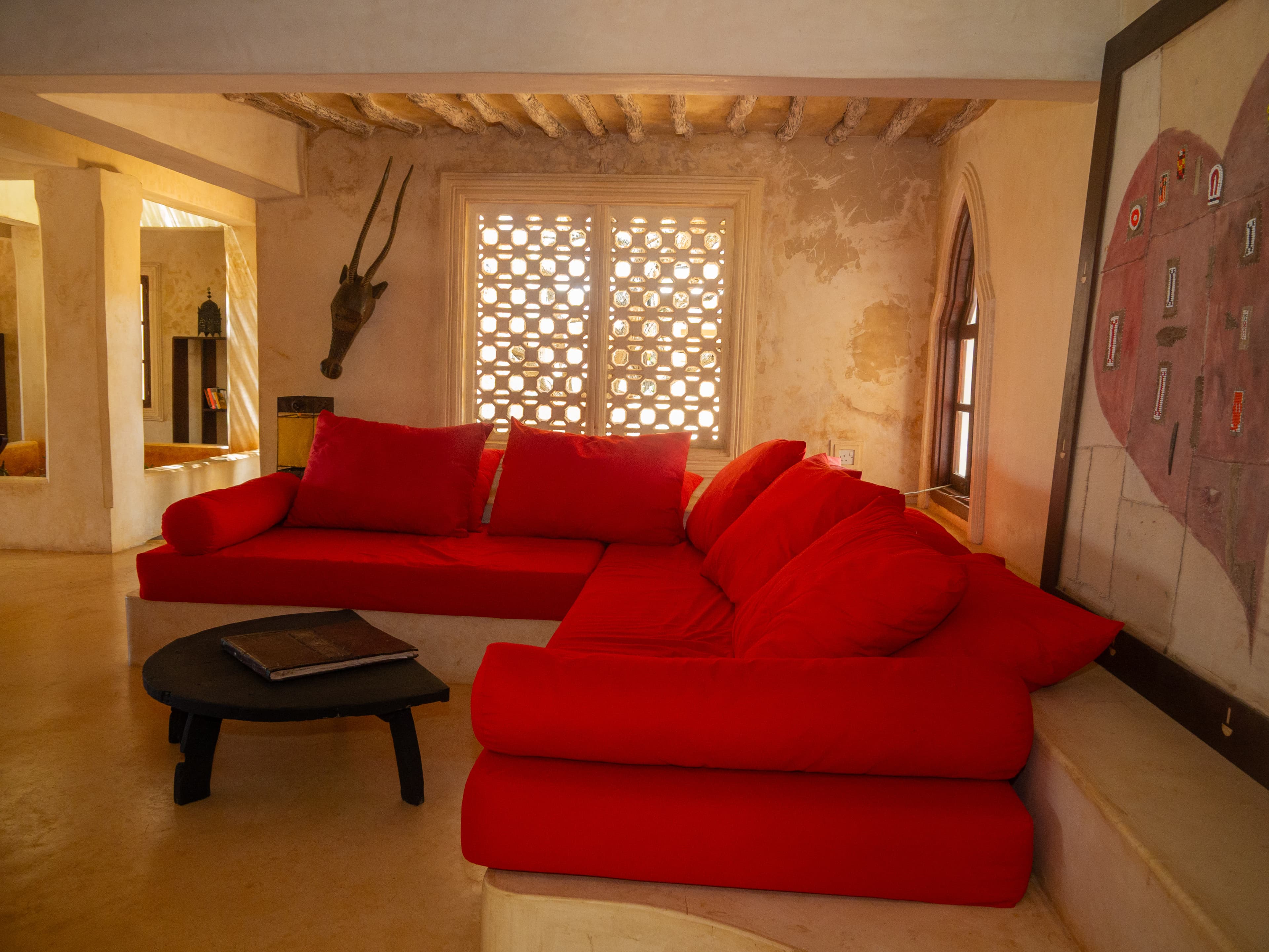 Main sitting area at The Red Moon House