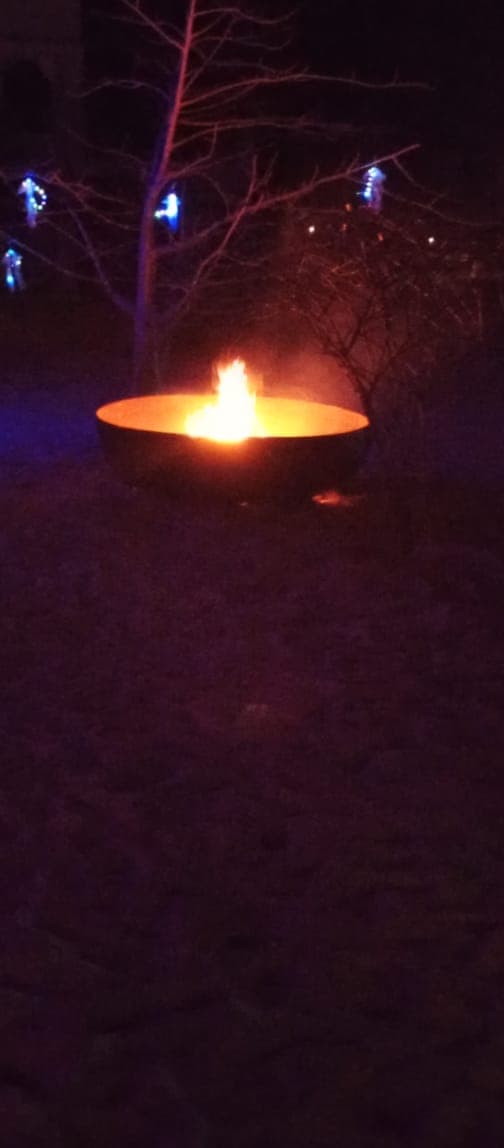 Sunset or dusk at The Red Moon House